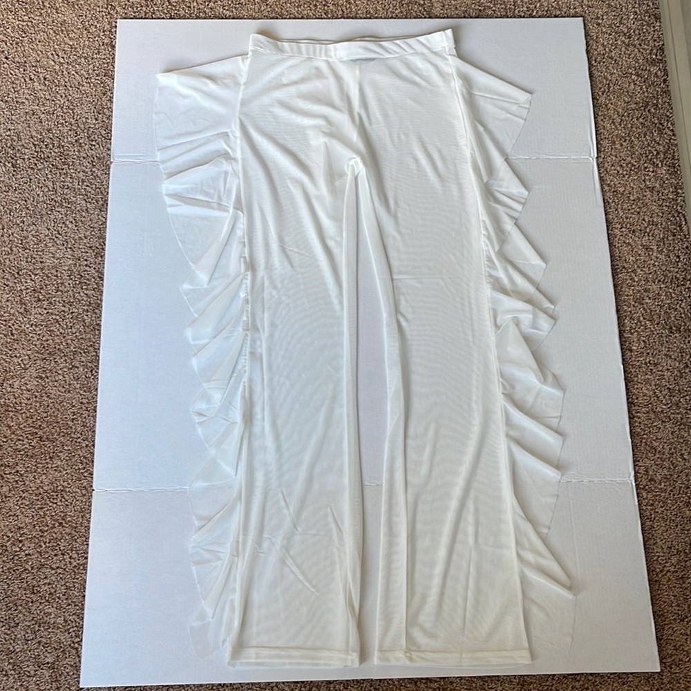 White Mesh Swim Cover Up Pants